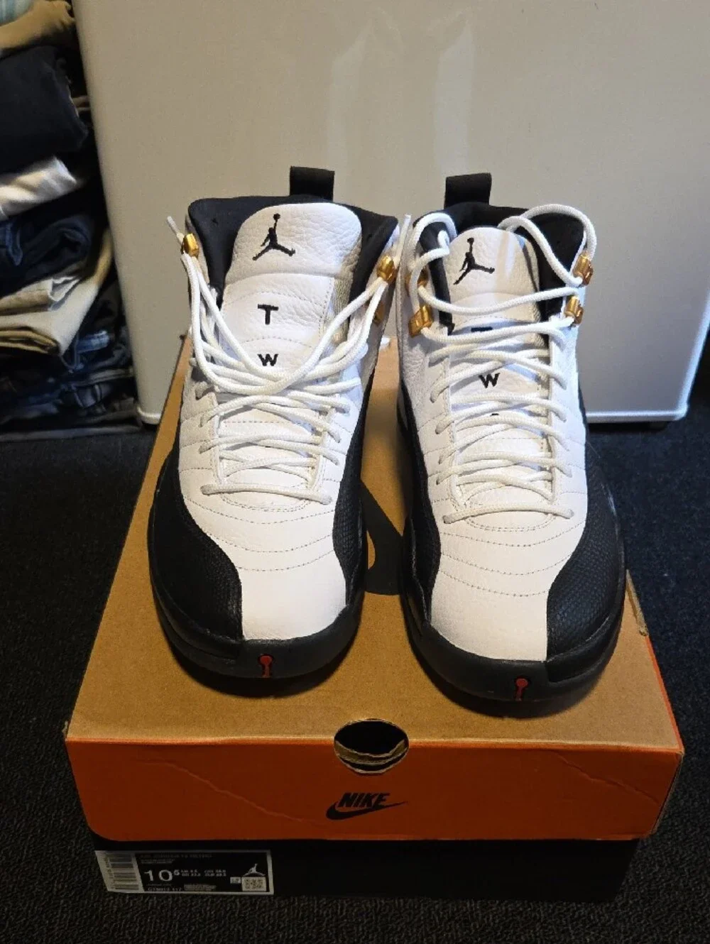 Air Jordan 12 Men's Basketball Sneakers — White/Black